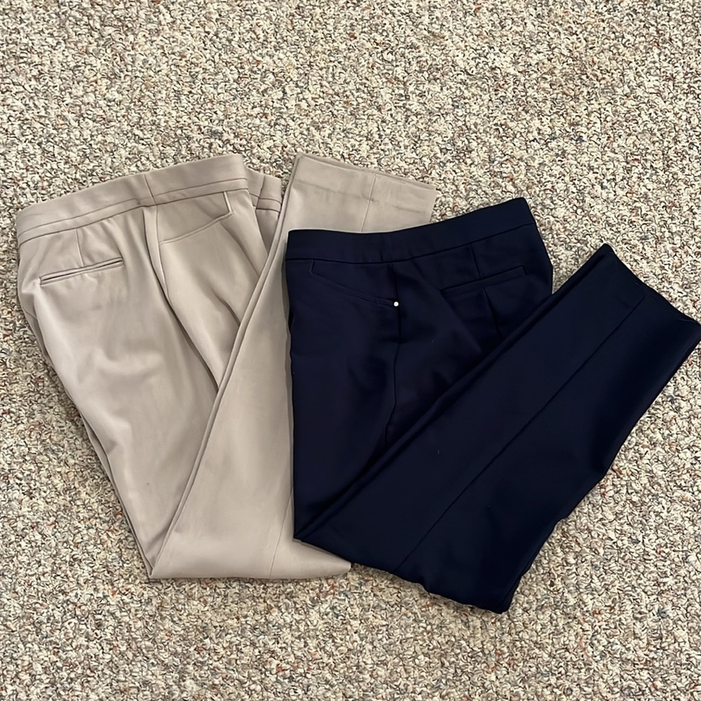 Rafaella Curvy Set- Navy, Beige Tan Formal Dress Women’s Pants, Size 4, EUC - Picture 14 of 17